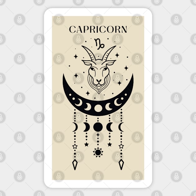 Capricorn star sign; zodiac; horoscope; zodiac; earth sign; symbol; Capricorn birthday; January birthday; Magnet by Be my good time